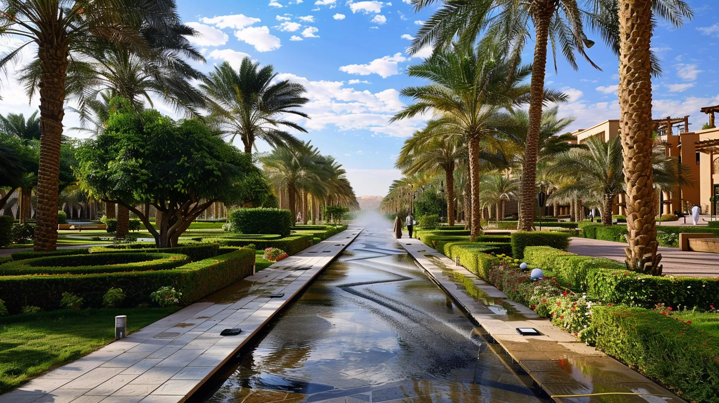Smart irrigation system in a modern Saudi garden Smart irrigation system in a modern Saudi garden
